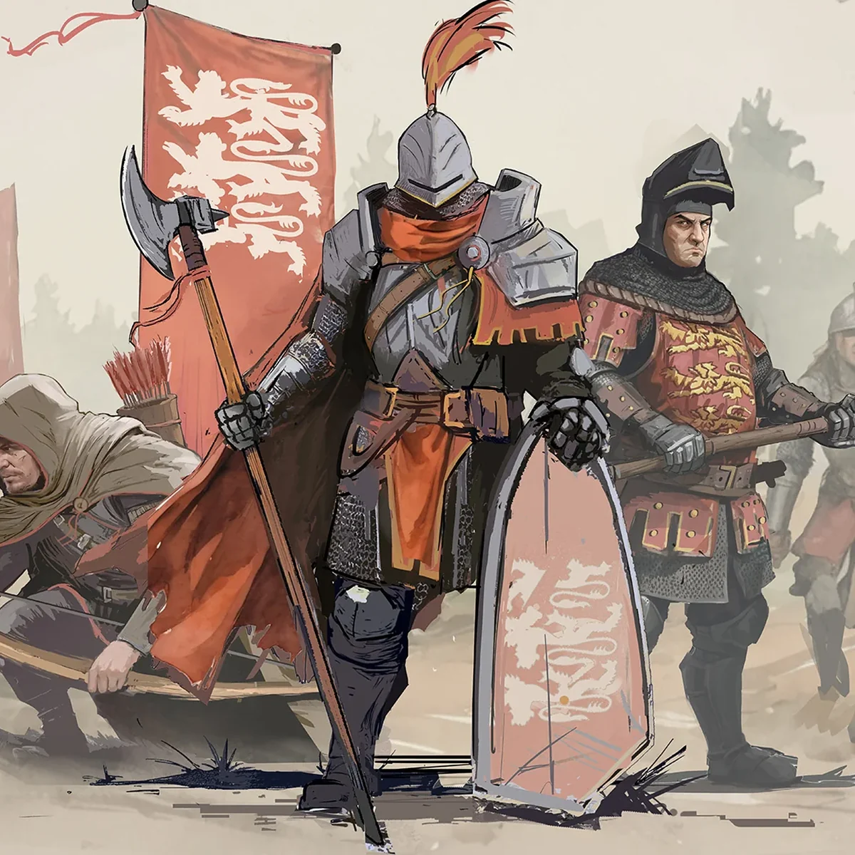 American Kingdoms example: Redcloak knights marching beneath the royal banner