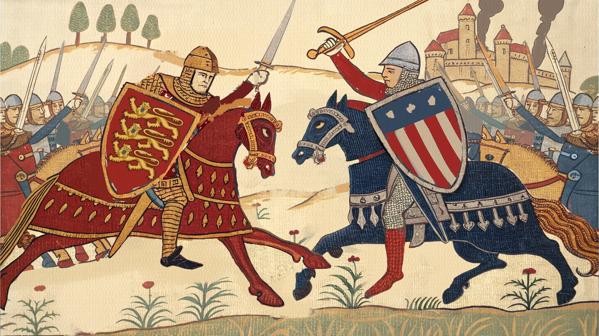 American Kingdoms example: A medieval tapestry interpretation of the Battle of Bunker Hill