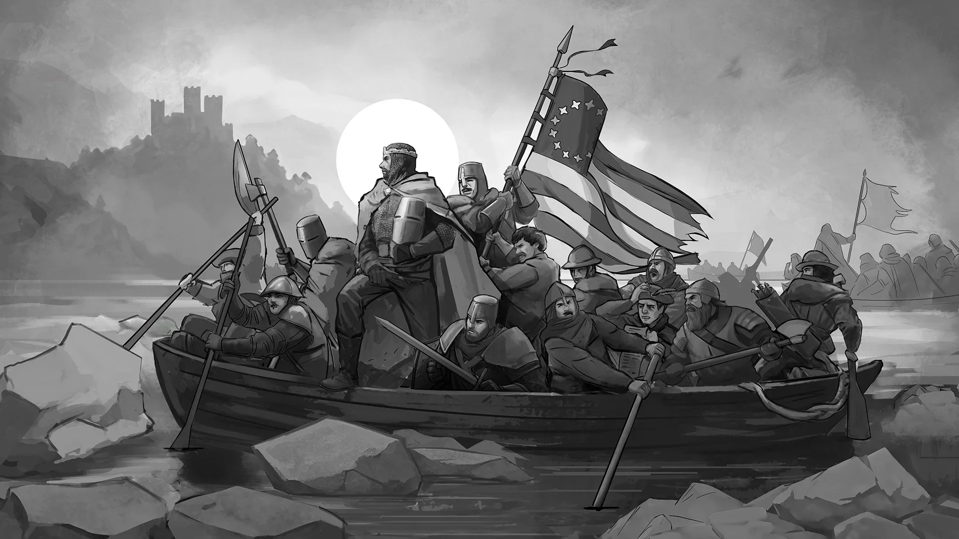 American Kingdoms example: King Washington and his knights cross the Delaware