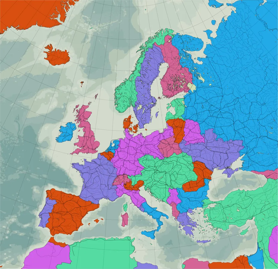 Kaiserreich / 1914 reference used for the illustrative Europe 1936 atlas
