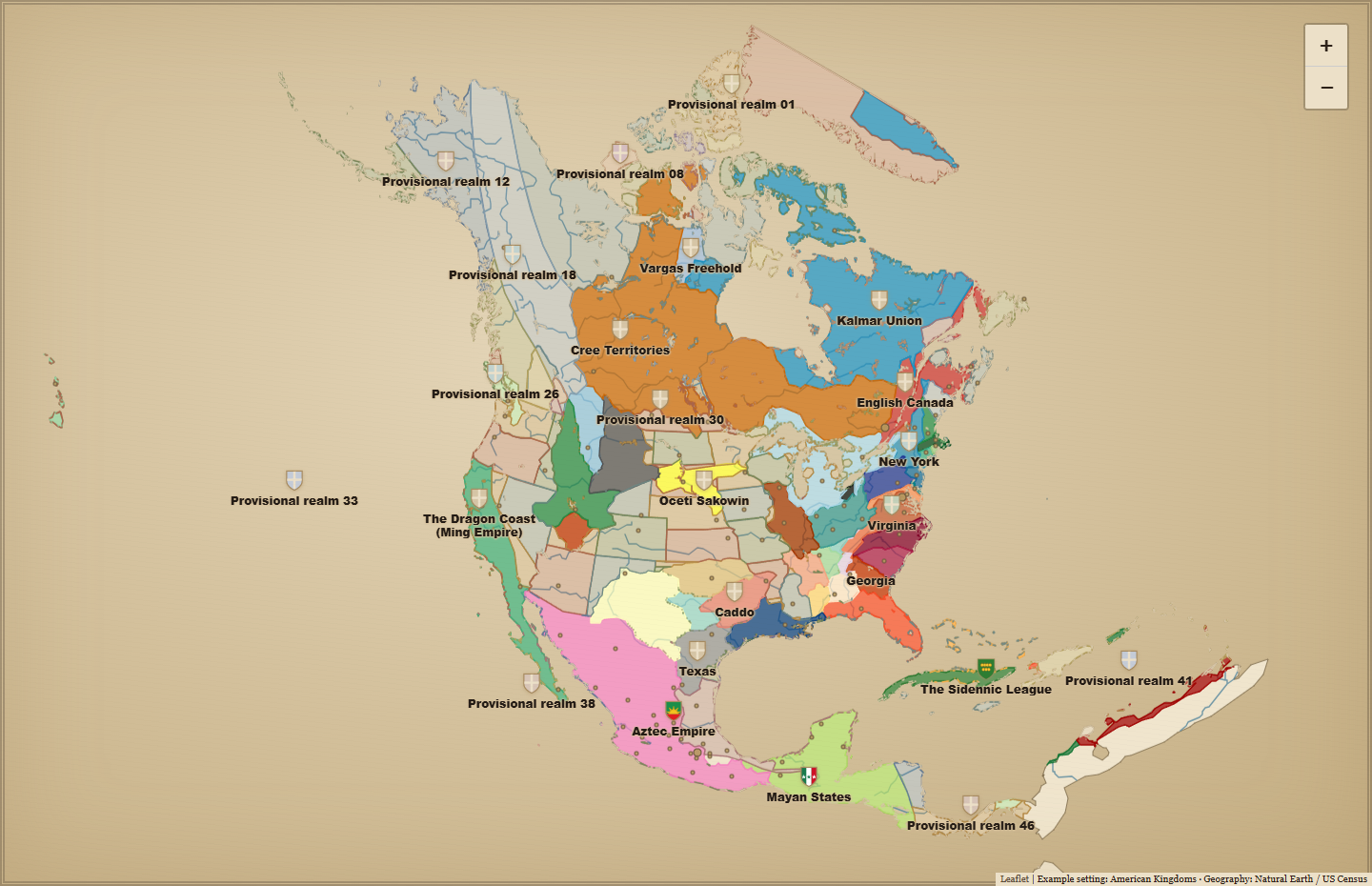 American Kingdoms North America example atlas